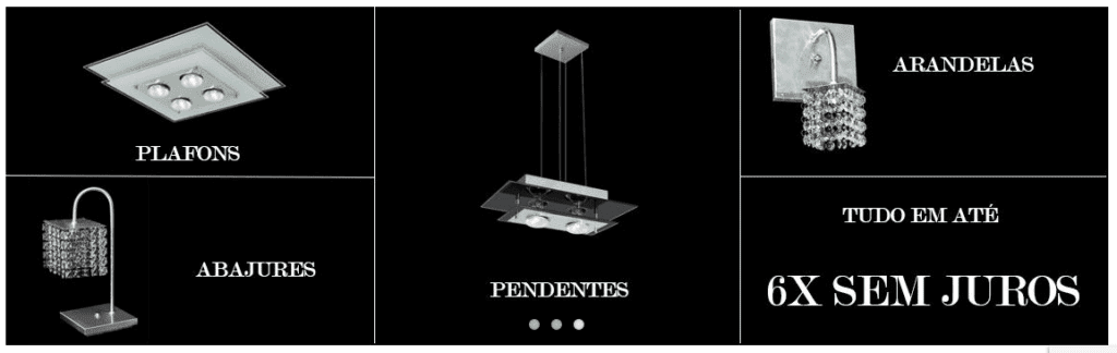 6x sem juros, lustres amandini